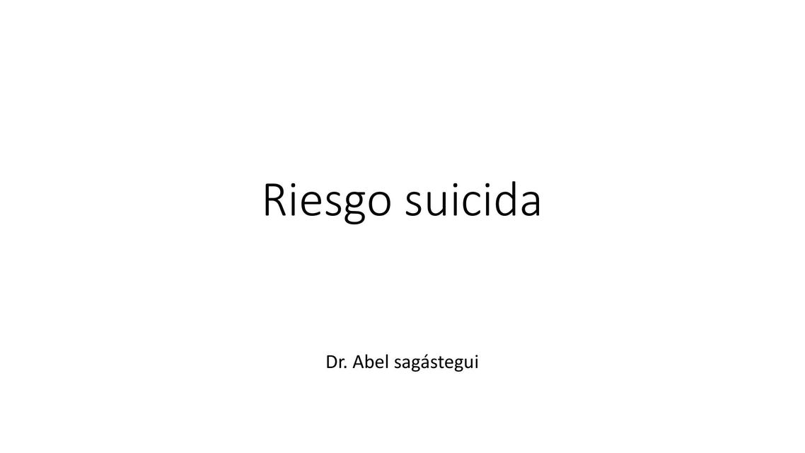 Riesgo suicida