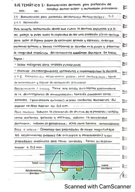 Biomateriales Dentales para Protección Dentino-Pulpar y Provisionales. (Eje2)