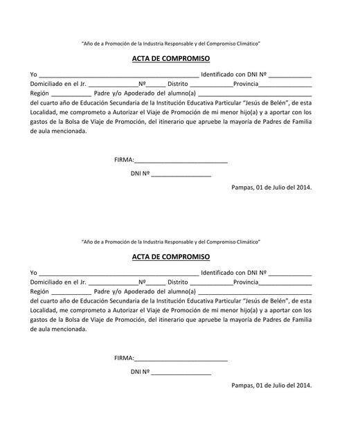 Acta de Compromiso 