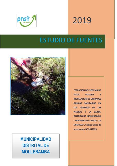 ESTUDIO DE FUENTES DE AGUA