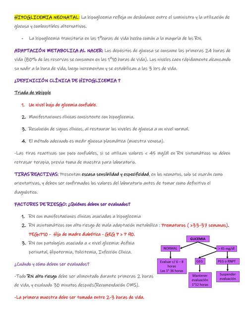 HIPOGLICEMIA NEONATAL