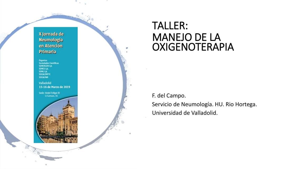 X Jornada Neumologia AP Taller Oxigenoterapia F de