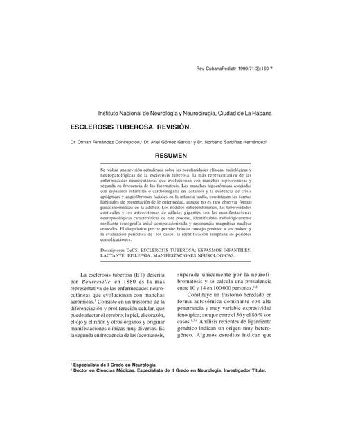 Esclerosis Tuberculosa - Revision