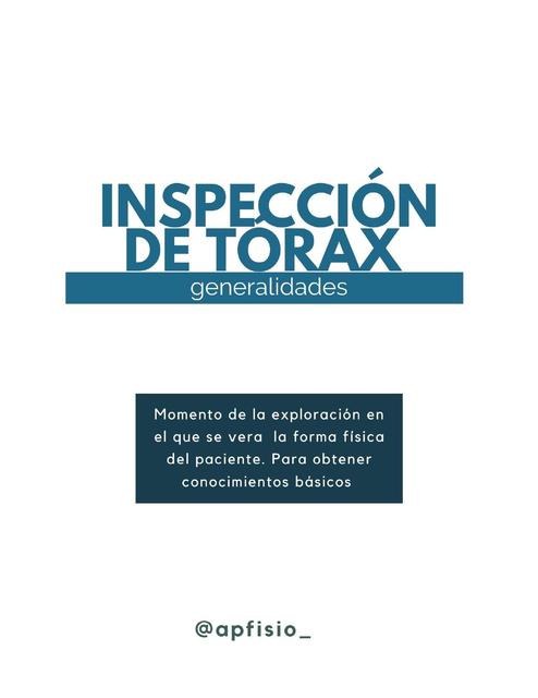 Inspección de tórax: generalidades 