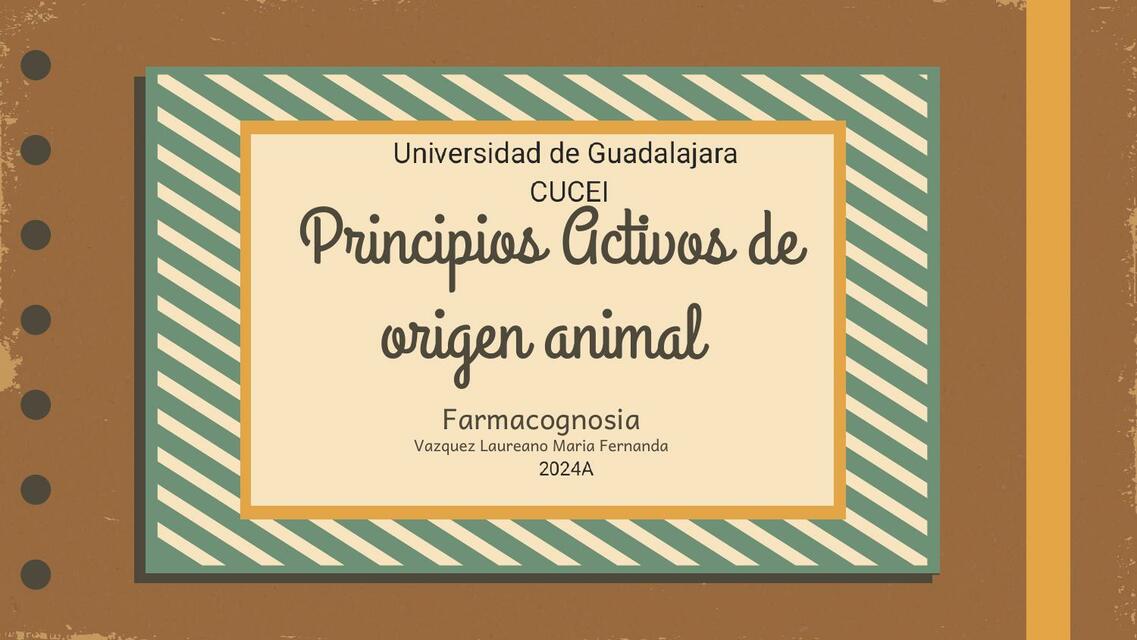 Principios Activos de Origen Animal