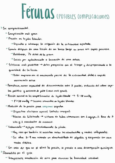 Férulas: posibles complicaciones