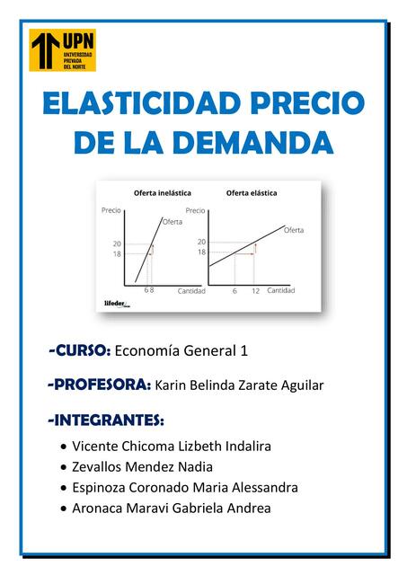 ELASTICIDAD PRECIO DE LA DEMANDA TRABAJO GRUPAL