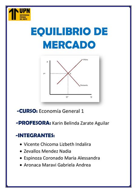 EQUILIBRIO DE MERCADO EJERCICIOS Y APLICACIONES GR