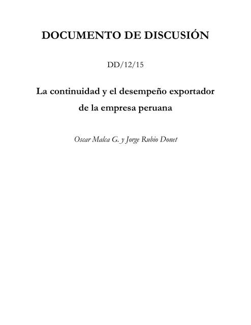 La continuidad y el desempeño exportador de la emp