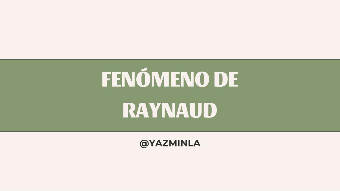 Fenómeno de Raynaud