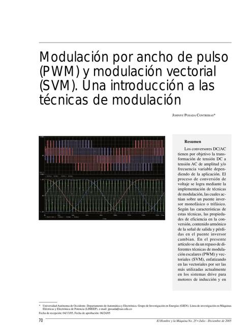 Modulación por ancho de pulso y modulación vectorial