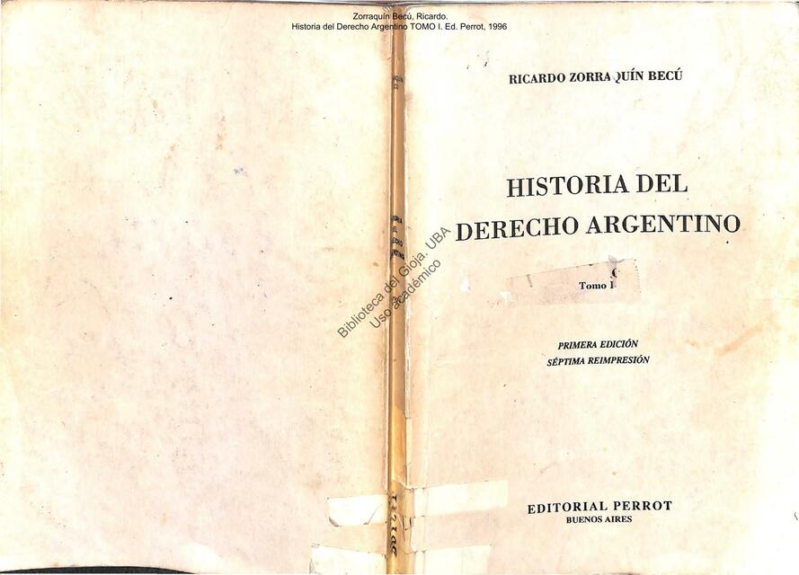 Historia del derecho argentino - BECU -UBA