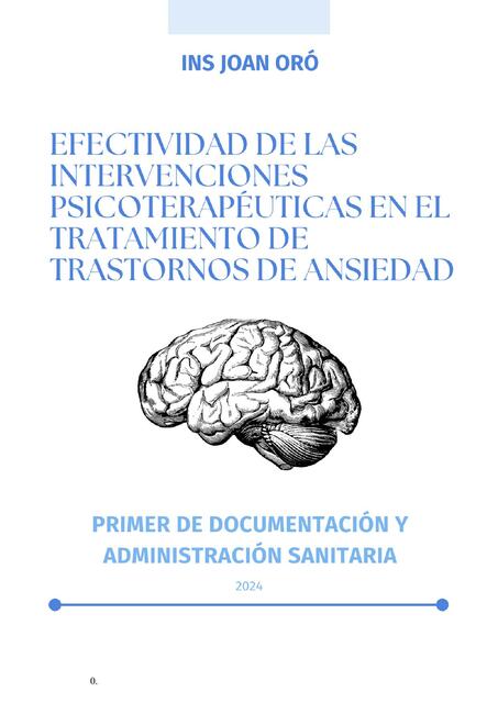 Eficacia de las intervenciones psicoterapeuticas en trastornos por ansiedad