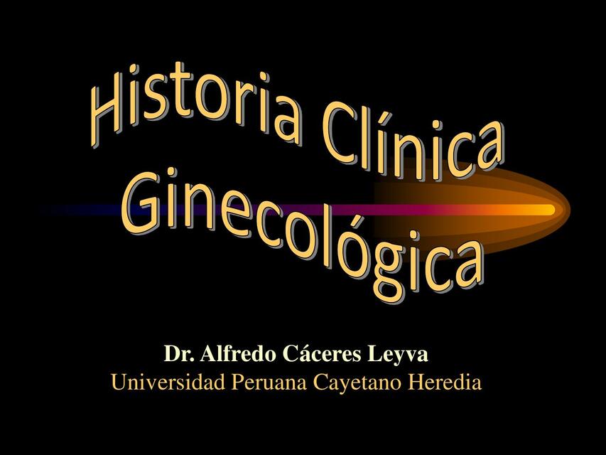 Historia clínica ginecológica