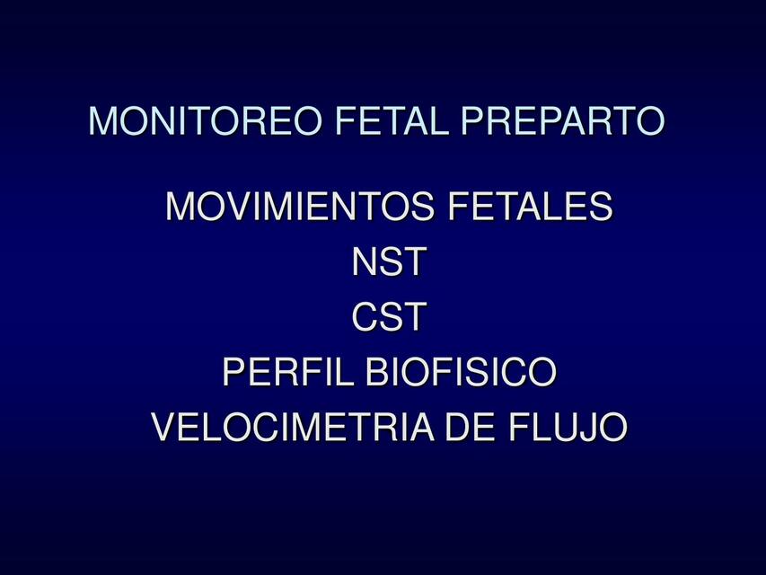 Monitoreo fetal preparto