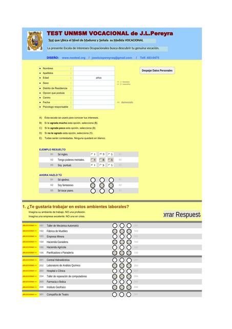 Copia de Test Vocacional