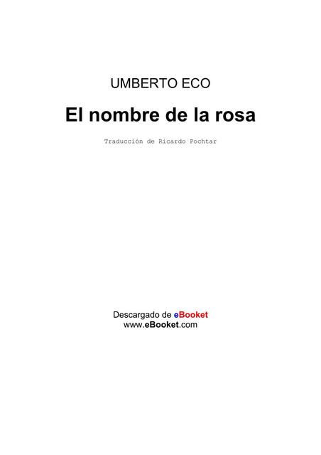 EL NOMBRE DE LA ROSA