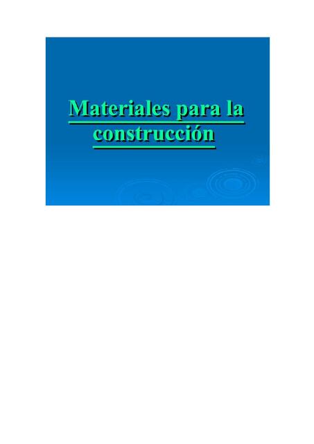 Materiales para la construcción 