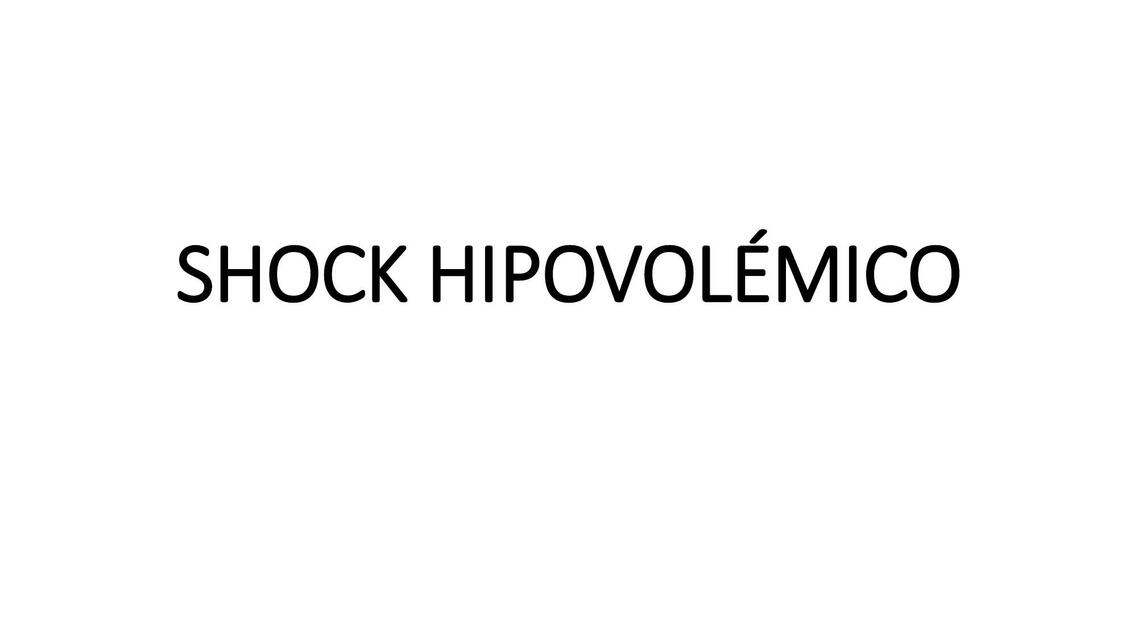 SHOCK HIPOVOLÉMICO emer