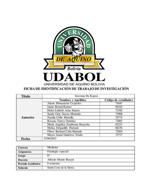 Monografia Sarcoma de Kaposi