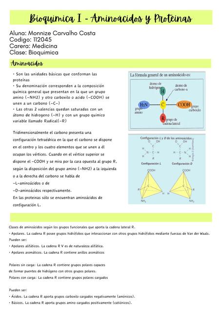 Bioquimica Aminoácidos y Proteinas