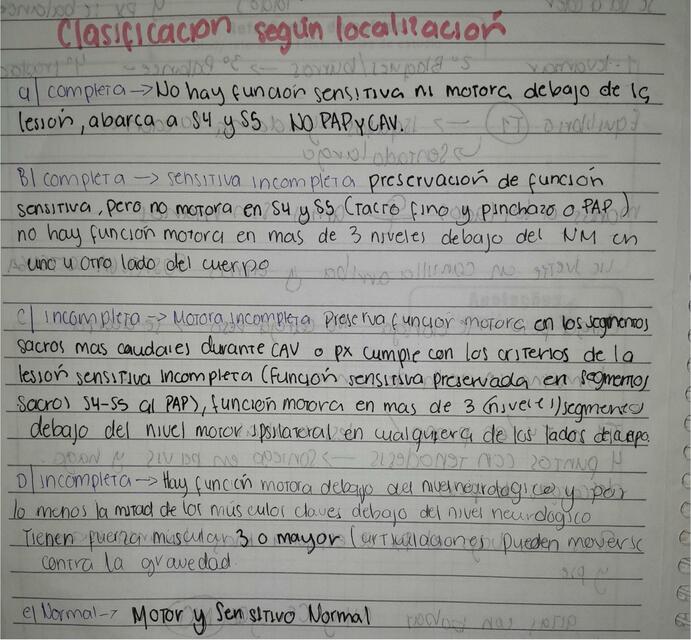 Clasificacion de Lesion Medular