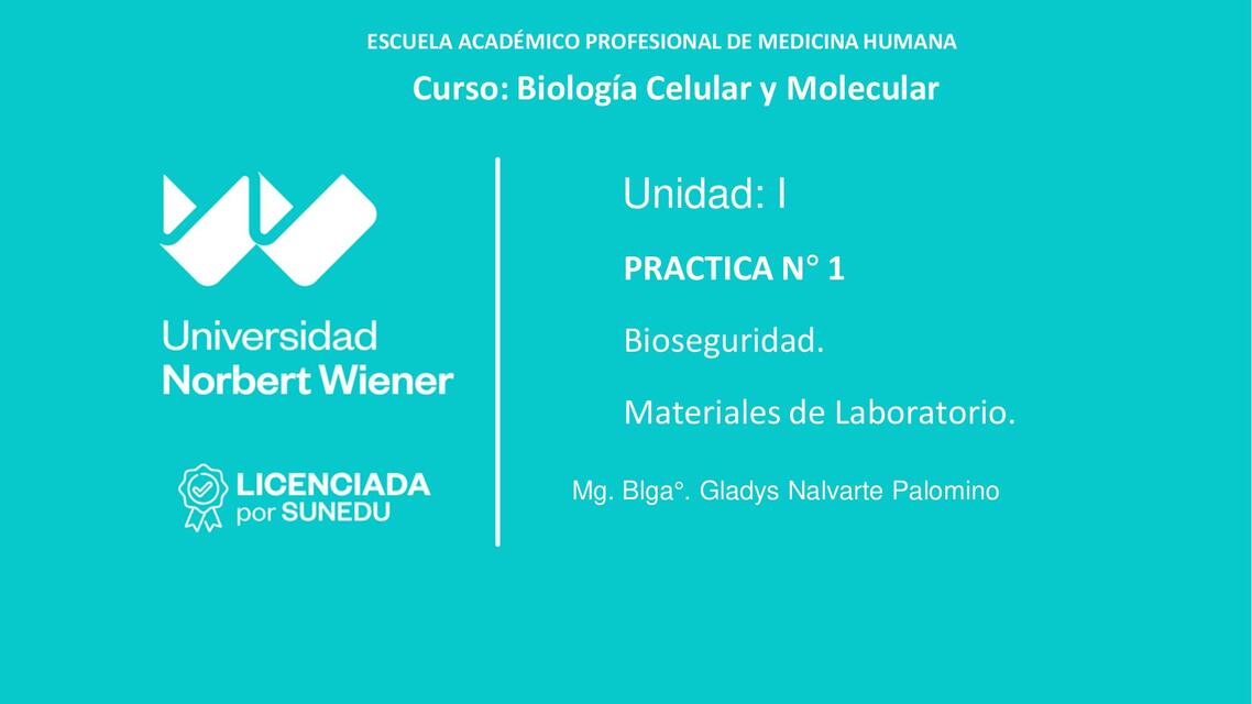 PRÁCTICA 1 PPT BIOSEGURIDAD MATERIALES DE LABORATO