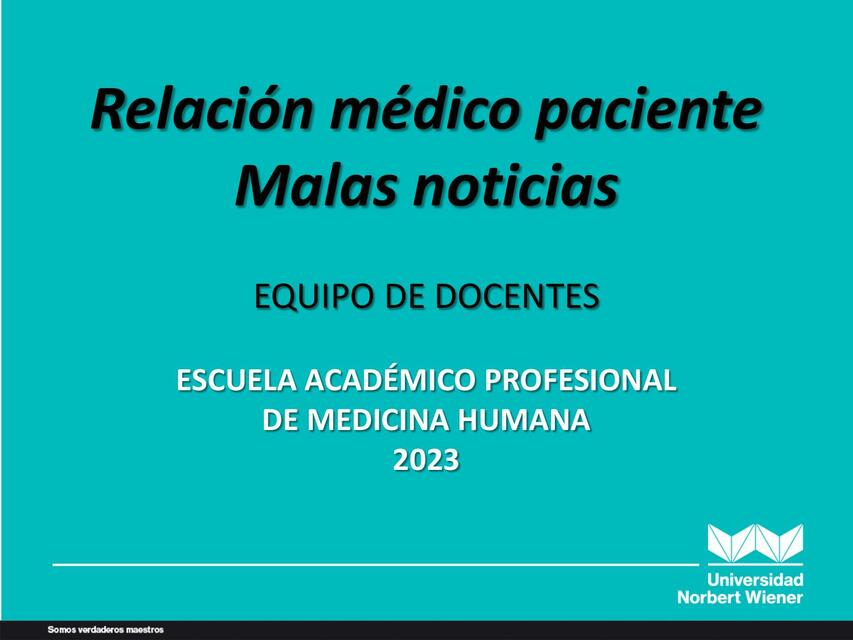 7 RELACIÓN MÉDICO PACIENTE Teoria