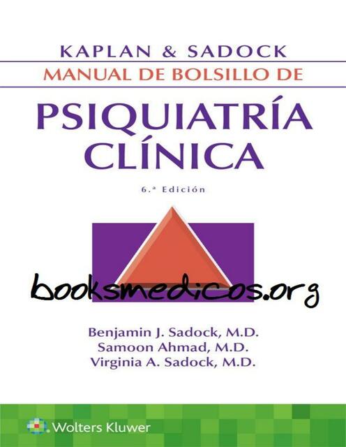 Kaplan Sadock Manual de Bolsillo de Psiquiatria