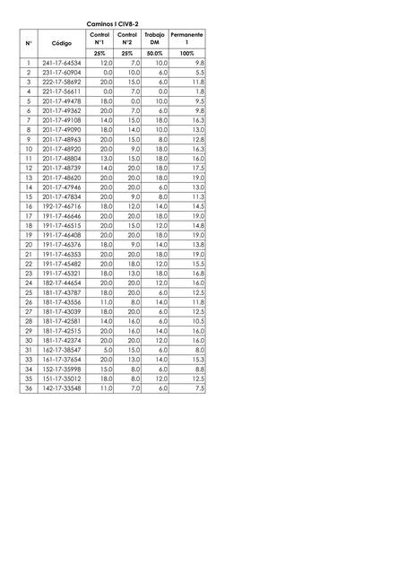Permanente 1 Caminos II CIV8 2 1