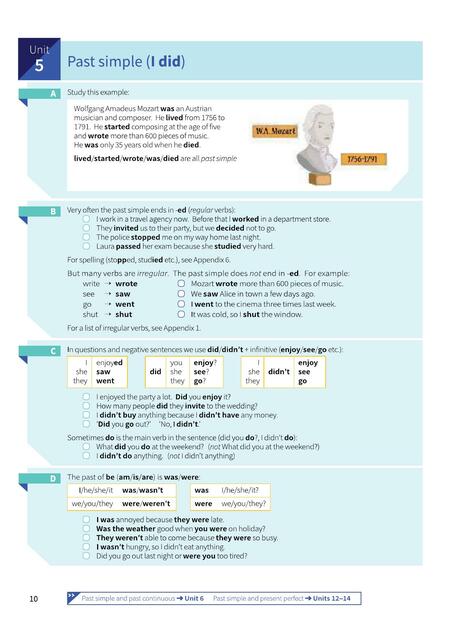 REVIEW OF PAST TENSES