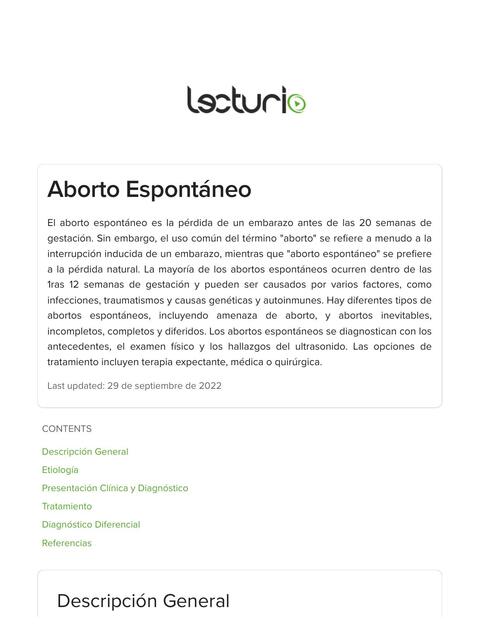 ABORTO ESPONTANEO