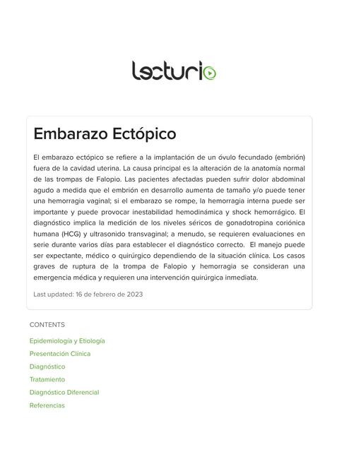 Embarazo Ectópico