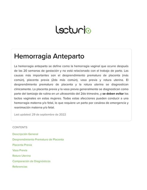 Hemorragia Anteparto