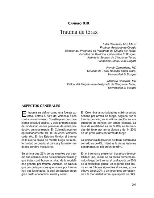 Traumatismo de torax, papers 