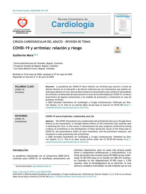 Arritmias y COVID 19