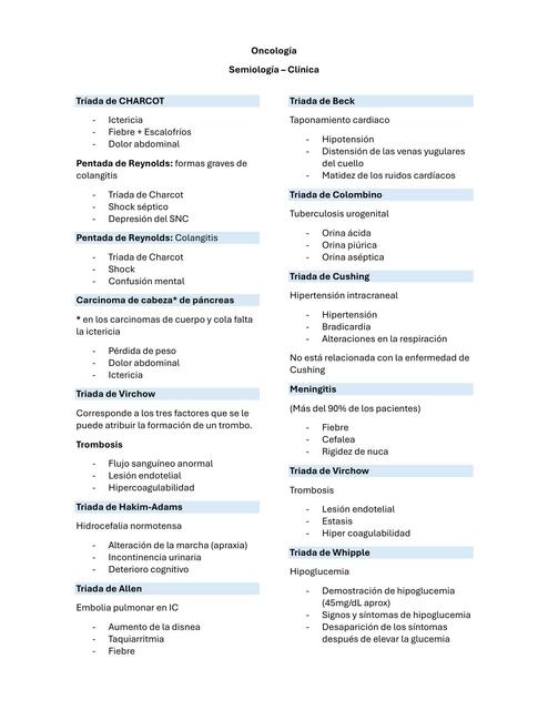 Oncología Semiología Clínica