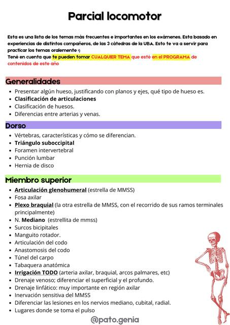 Lista de temas a priorizar- LOCOMOTOR