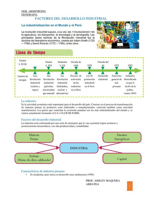 Factores del desarrollo industrial 