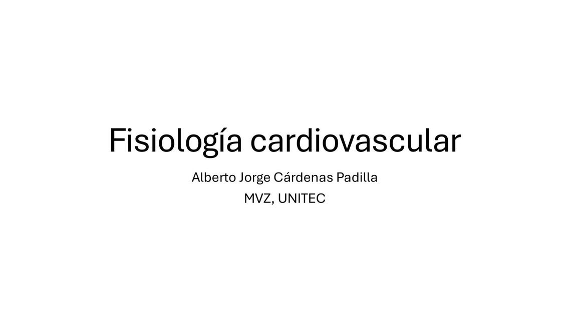 Fisiología Cardiovascular 1