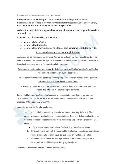 Herramientas de la biologia molecular en medicina