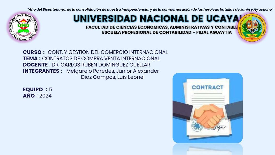 CONTRATOS DE COMPRA VENTA COMERCIO INTERN