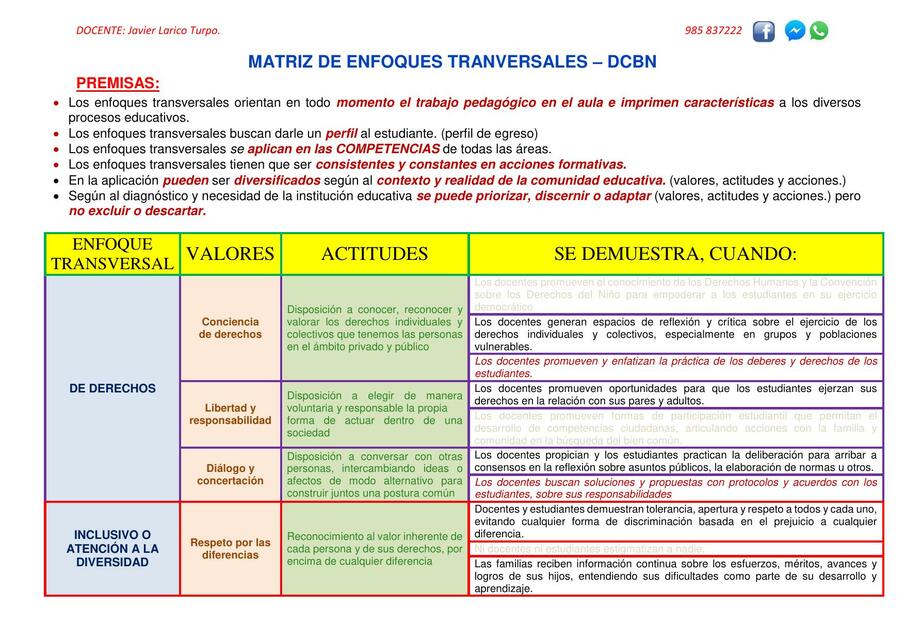 Matriz de enfoques tranversales 