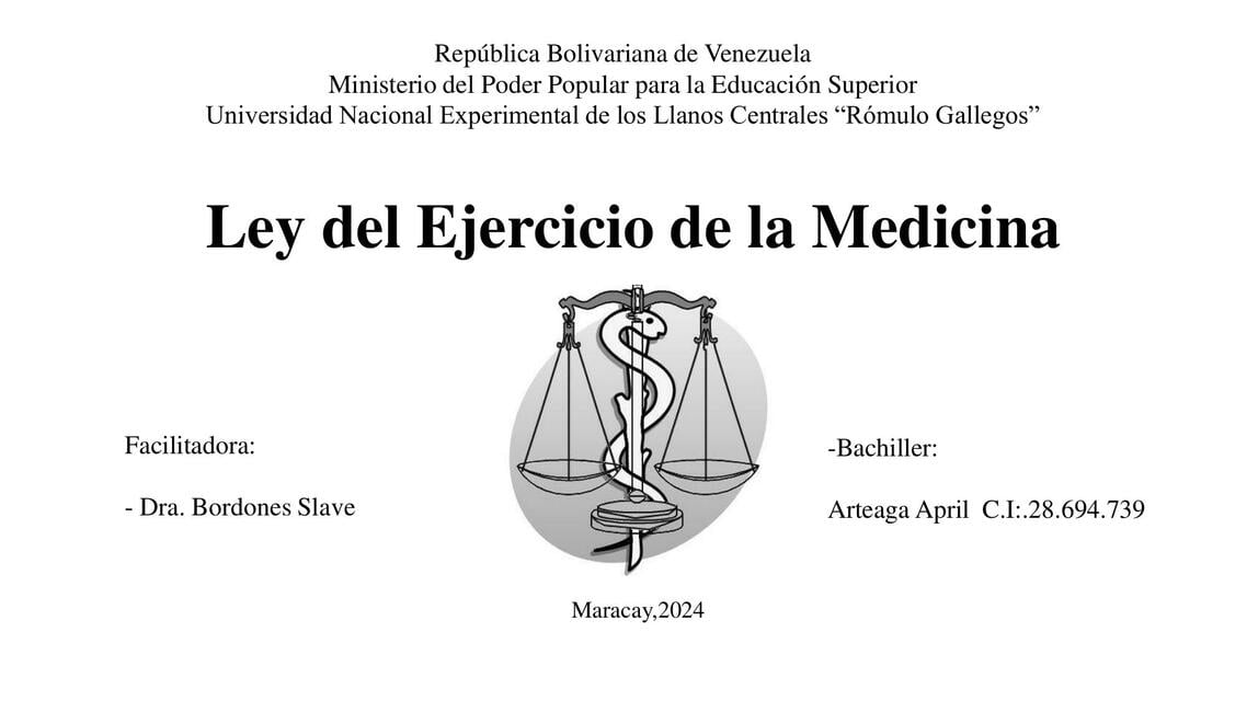 Ley De Ejercicio De La Medicina