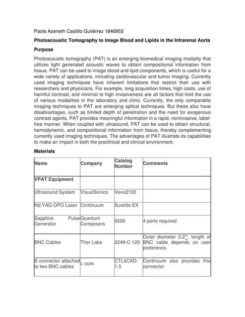 Photoacoustic Tomography to Image Blood