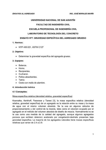 ENSAYO No7 GRAVEDAD ESPECÍFICA DEL AGREGADO GRUESO