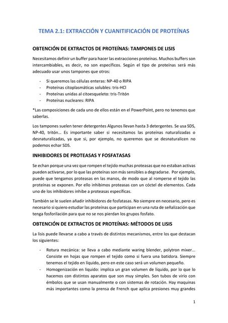 EXTRACCIÓN Y CUANTIFICACIÓN DE PROTEÍNAS