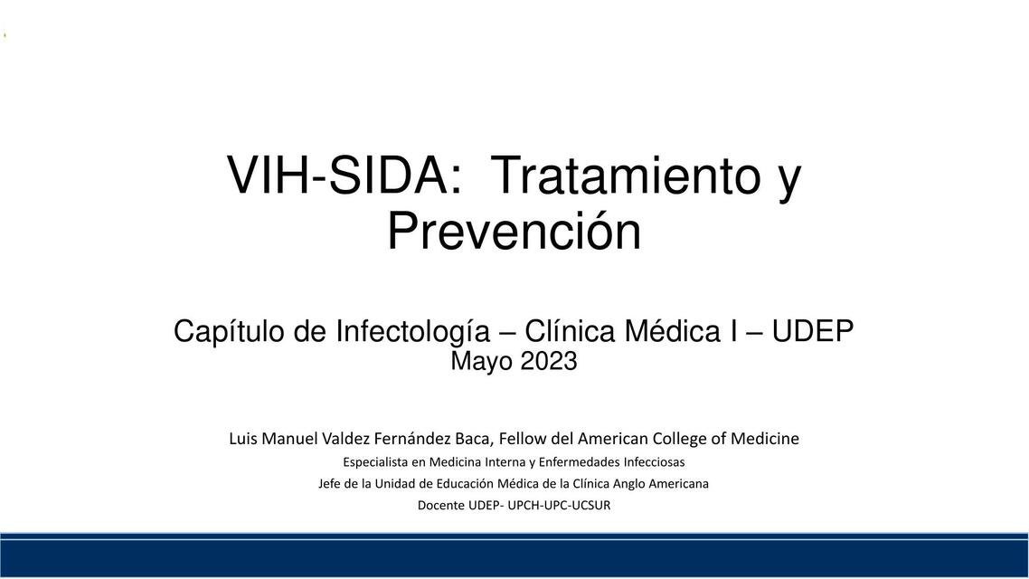 6 2 VIH SIDA Tx y Prevención UDEP Hdt