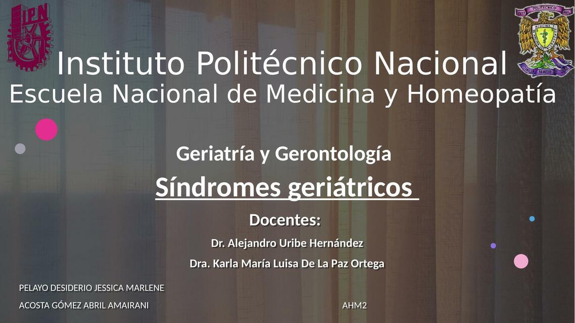 Sindromes geriatricos