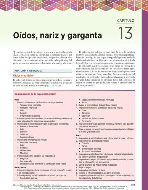 SEMIOLOGÍA OÍDO NARIZ GARGANTA